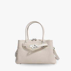 Top Handle Bag Grained Leather with Removable Crossbody Strap