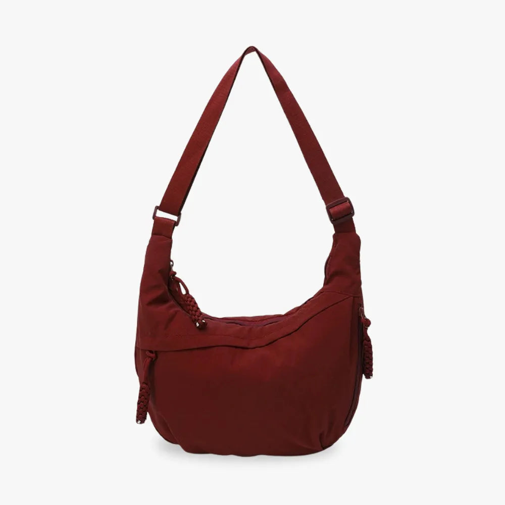 Crossbody Bag Water-Repellent Nylon with Zip and Adjustable Strap
