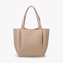 Tote Bag Faux Leather Tapered with Magnetic Closure and Pocket