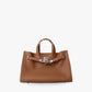 Tote Bag Grained Leather with Detachable Strap and Laptop Fit