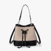 Bucket Bag Canvas Faux Leather with Short and Long Straps