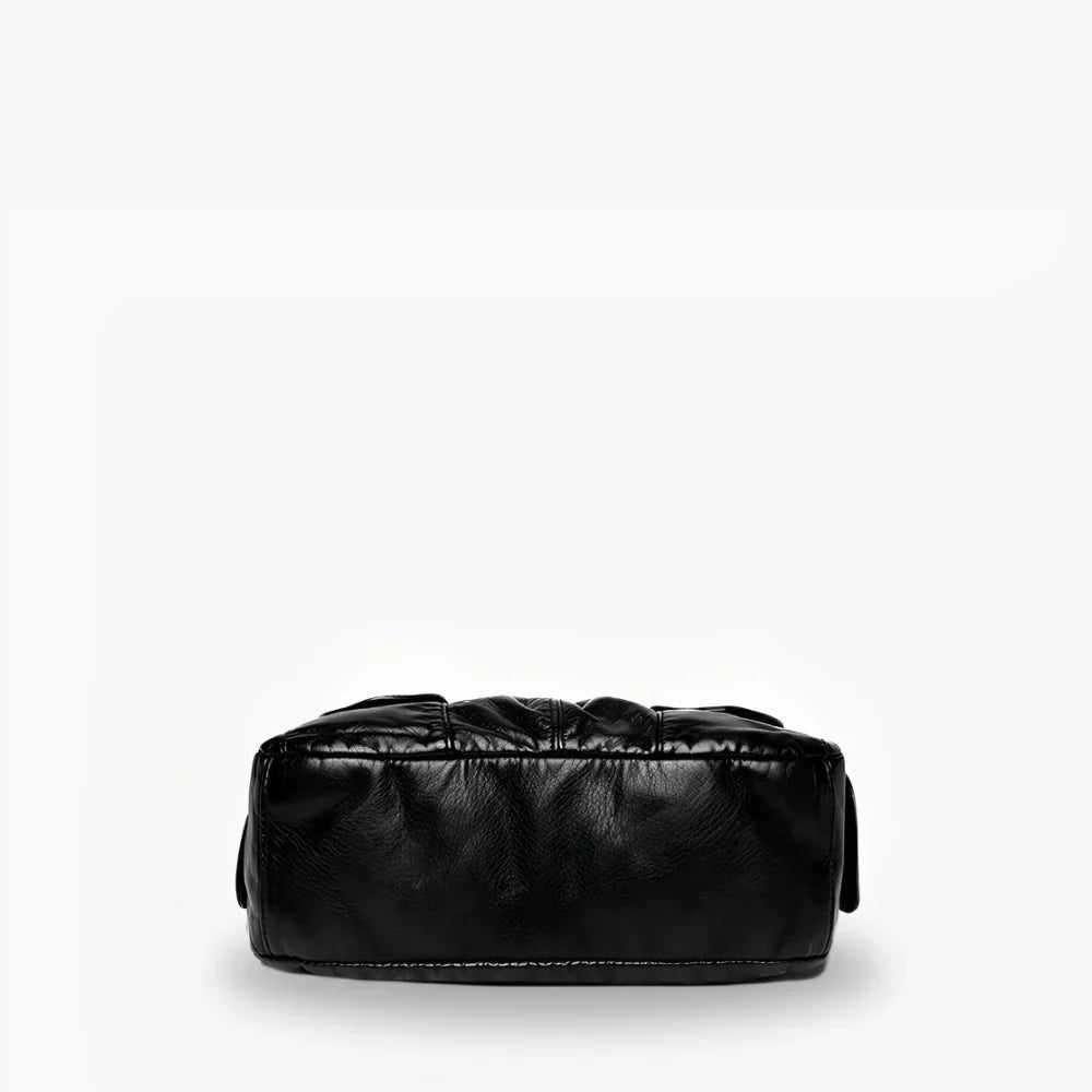 Shoulder Bag Faux Leather with Two Lined Compartments and Handles
