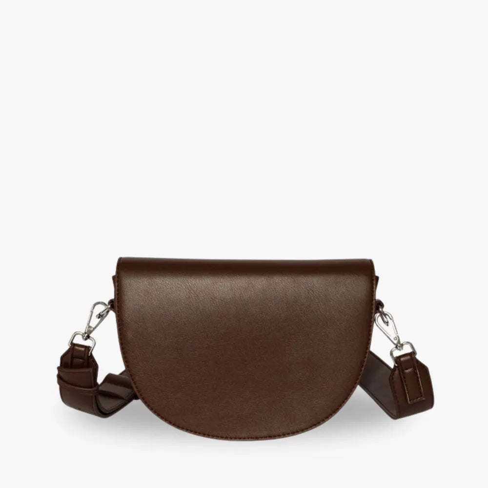 Crescent Bag Faux Leather with Zip and Removable Strap