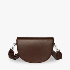Crescent Bag Faux Leather with Zip and Removable Strap
