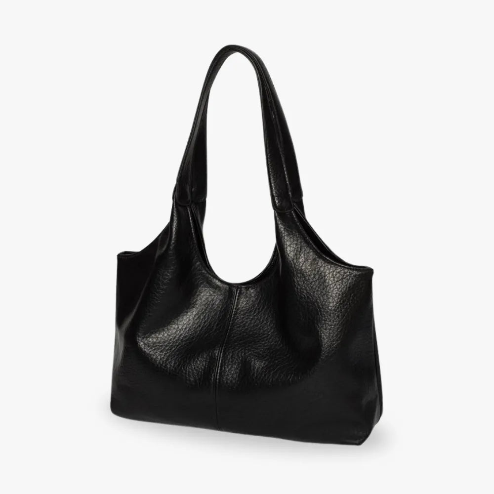Hobo Bag Faux Leather Textured Grain with Magnetic Snap