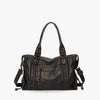 Crossbody Bag Grained Faux Leather with Top Handles and Zip Pockets
