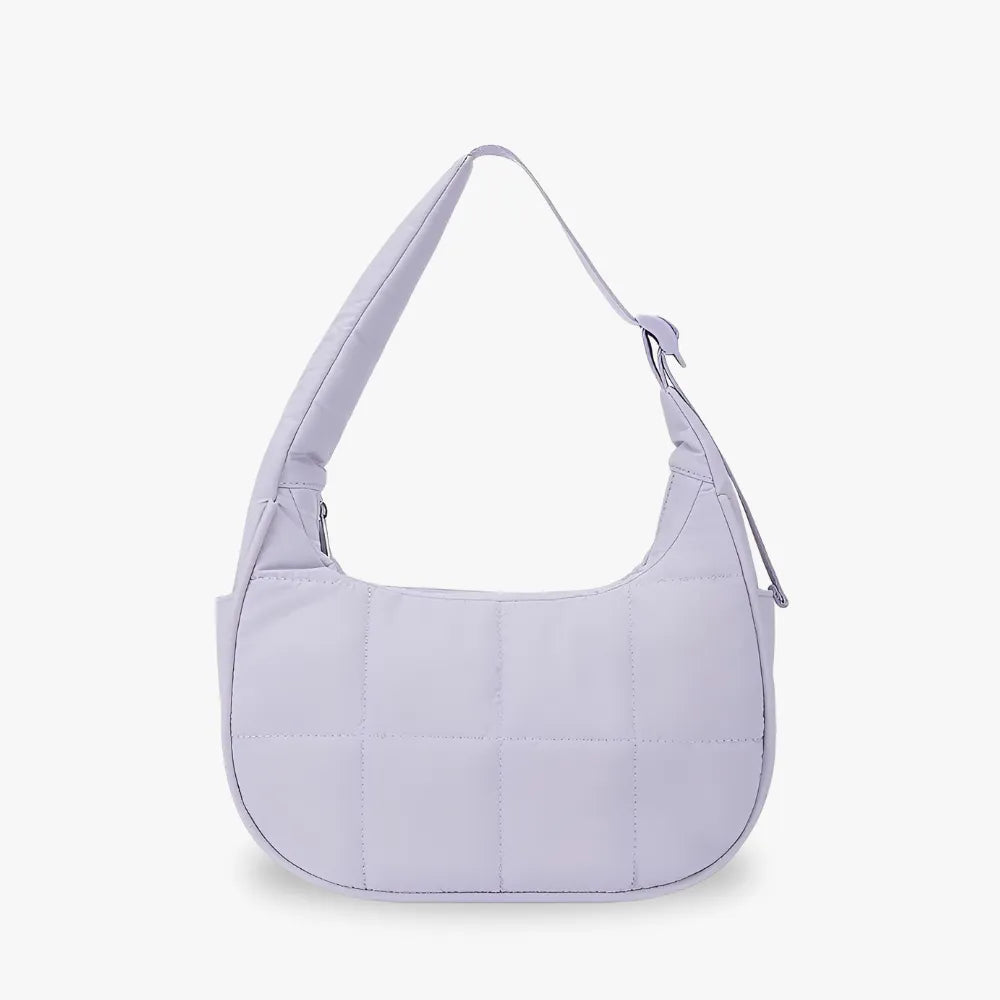 Shoulder Bag Quilted Waterproof Nylon with Zip and Mesh Pockets
