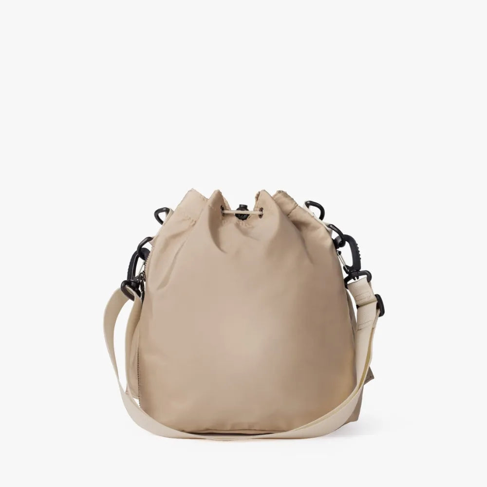Bucket Bag Nylon with Drawstring, Top Handles and Strap