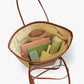 Tote Bag Straw Faux Leather with Central Zip and Inner Pocket