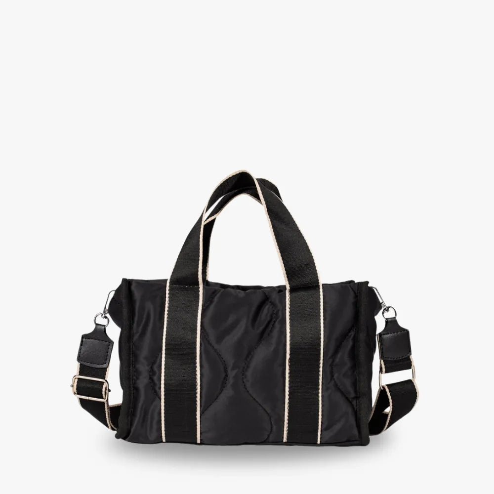 Crossbody Bag Quilted Cotton Nylon with Adjustable Canvas Straps