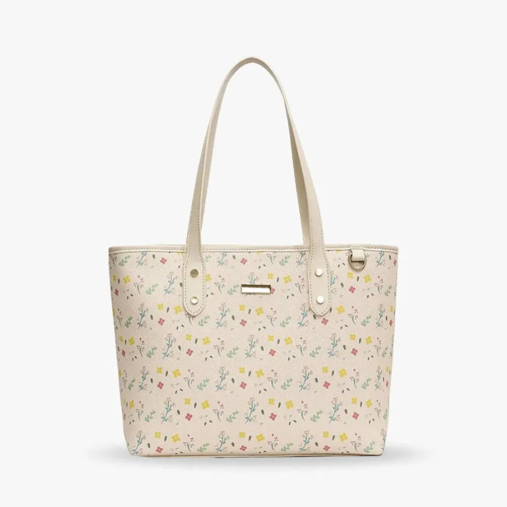Tote Bag Patterned Faux Leather with Zip for 15-Inch Laptop