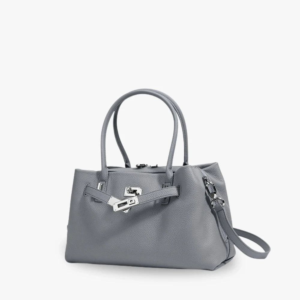 Top Handle Bag Grained Leather with Removable Crossbody Strap