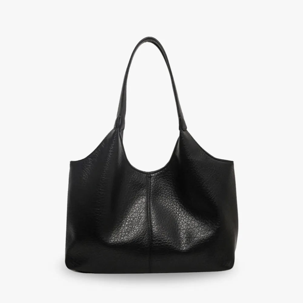 Hobo Bag Faux Leather Textured Grain with Magnetic Snap