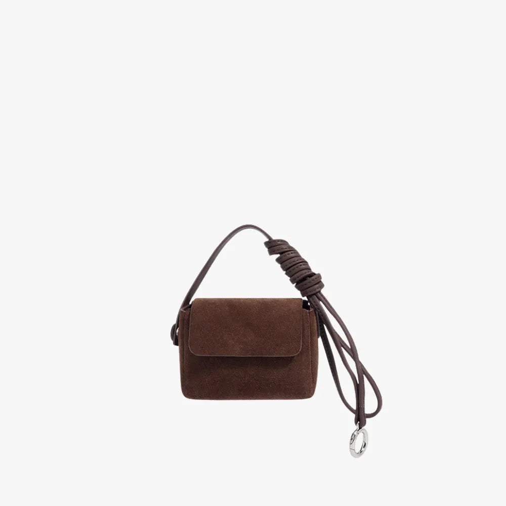 Tote Bag Faux Suede with Removable Pouch and Magnetic Closure