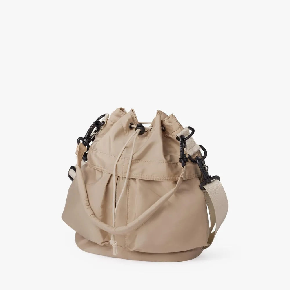 Bucket Bag Nylon with Drawstring, Top Handles and Strap