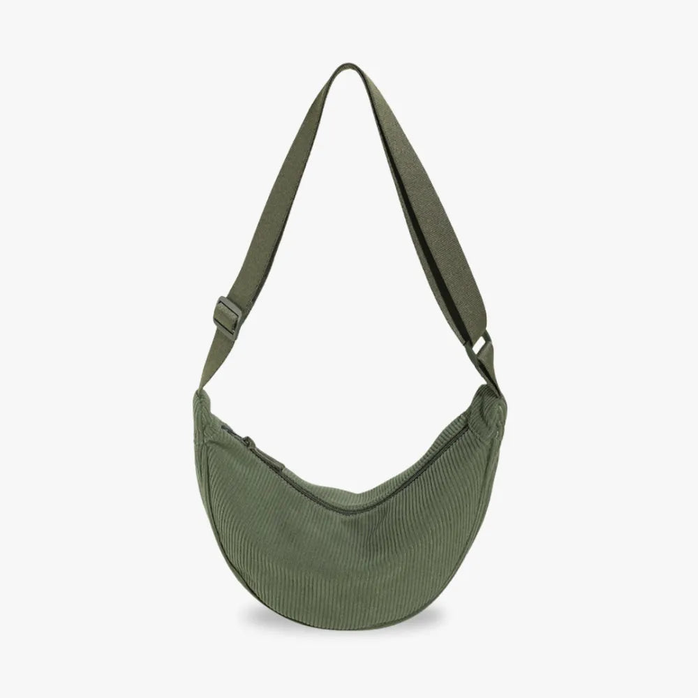Belt Bag Corduroy with Adjustable Strap and Interior Pockets