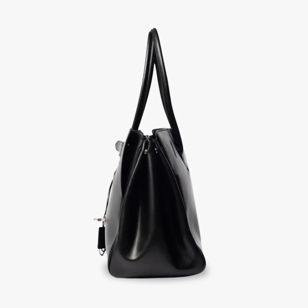 Tote Bag Faux Leather with Side Snap Buttons for 15-Inch Laptop