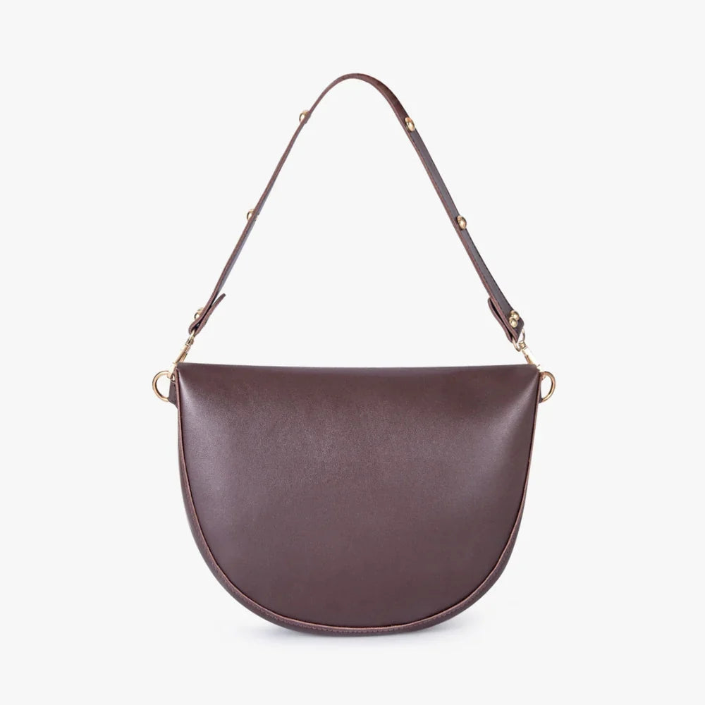 Crossbody Bag Faux Leather with Two Straps, Tassel and Snap Closure
