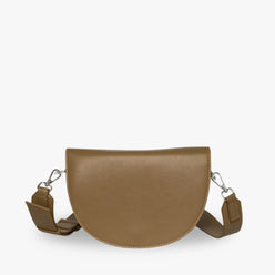 Crescent Bag Faux Leather with Zip and Removable Strap