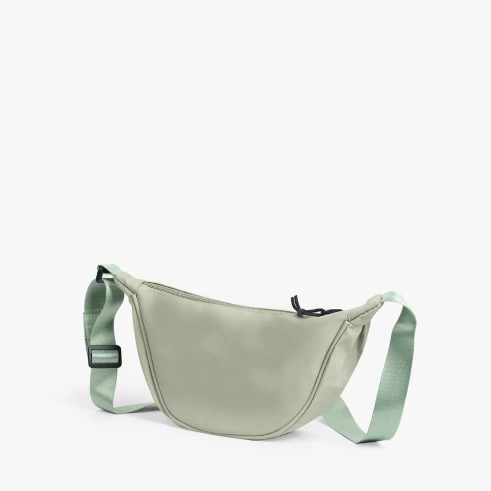 Nylon crossbody bag with zip closure and adjustable strap