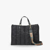 Tote Bag Quilted Cotton Nylon with Top Handles and Canvas Strap