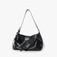 Shoulder Bag Genuine Leather with Turn-Lock and Removable Pouch