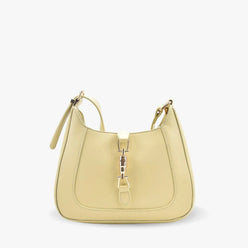 Shoulder Bag Faux Leather with Metallic Latch and Two Straps