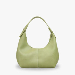 Shoulder Bag Textured Faux Leather with Zip and Wide Strap