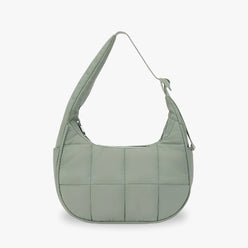 Shoulder Bag Quilted Waterproof Nylon with Zip and Mesh Pockets