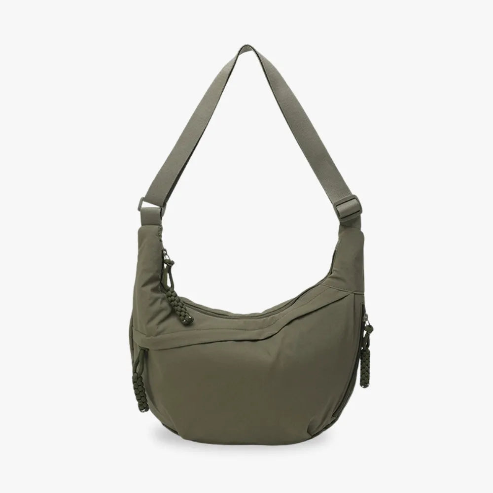 Crossbody Bag Water-Repellent Nylon with Zip and Adjustable Strap