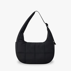 Shoulder Bag Quilted Waterproof Nylon with Zip and Mesh Pockets
