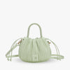 Crossbody Bag Faux Leather with Top Handle and Pleated Design