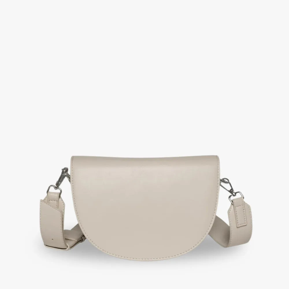 Crescent Bag Faux Leather with Zip and Removable Strap