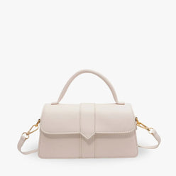 Top Handle Bag Faux Leather with Metal Clasp and Strap