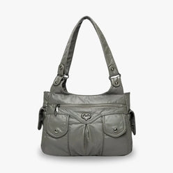 Shoulder Bag Faux Leather with Two Lined Compartments and Handles