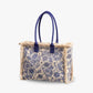 Tote Bag Patterned Textured Canvas with Zip and Reinforced Handles