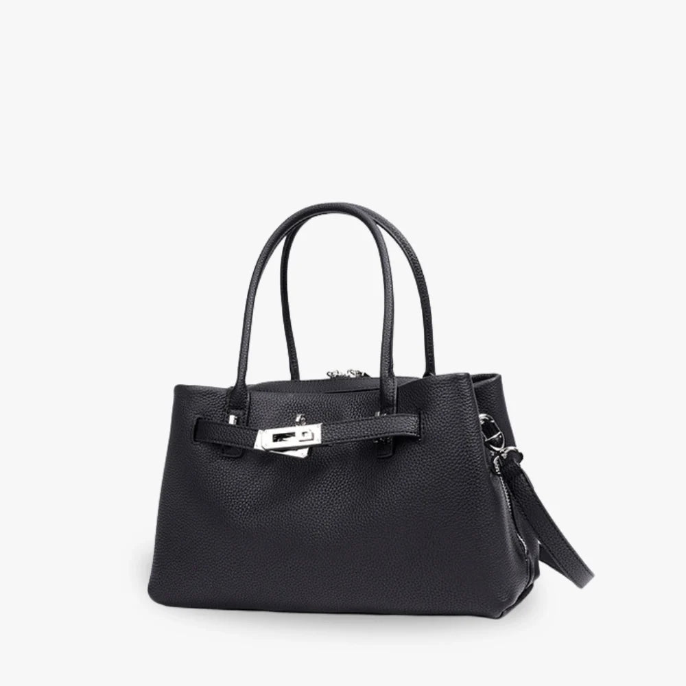 Top Handle Bag Grained Leather with Removable Crossbody Strap