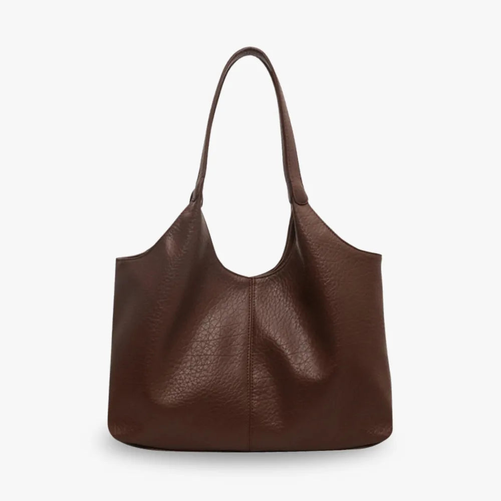 Hobo Bag Faux Leather Textured Grain with Magnetic Snap