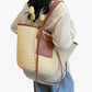 Tote Bag Straw Faux Leather with Central Zip and Inner Pocket