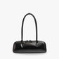 Shoulder Bag Genuine Leather with Top Zip and Slim Handles