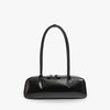 Shoulder Bag Genuine Leather with Top Zip and Slim Handles
