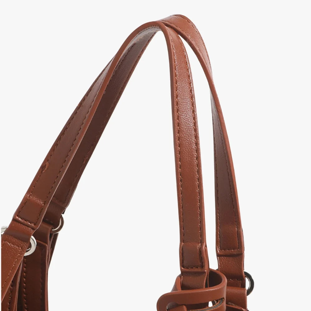 Tote Bag Woven Faux Leather with Magnetic Closure and Zip Pouch
