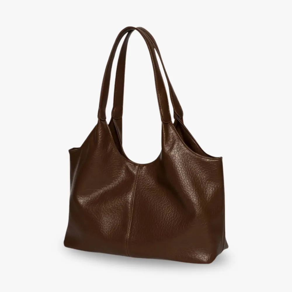 Hobo Bag Faux Leather Textured Grain with Magnetic Snap