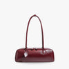 Shoulder Bag Genuine Leather with Top Zip and Slim Handles