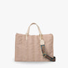 Tote Bag Quilted Cotton Nylon with Top Handles and Canvas Strap