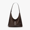 Hobo Bag Grained Faux Leather with Buckle Strap for 14-Inch Laptop