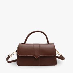Top Handle Bag Faux Leather with Metal Clasp and Strap
