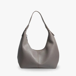 Shoulder Bag Textured Faux Leather with Zip and Wide Strap
