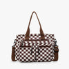 Crossbody Bag Checkered Corduroy with Top Handles and Pockets