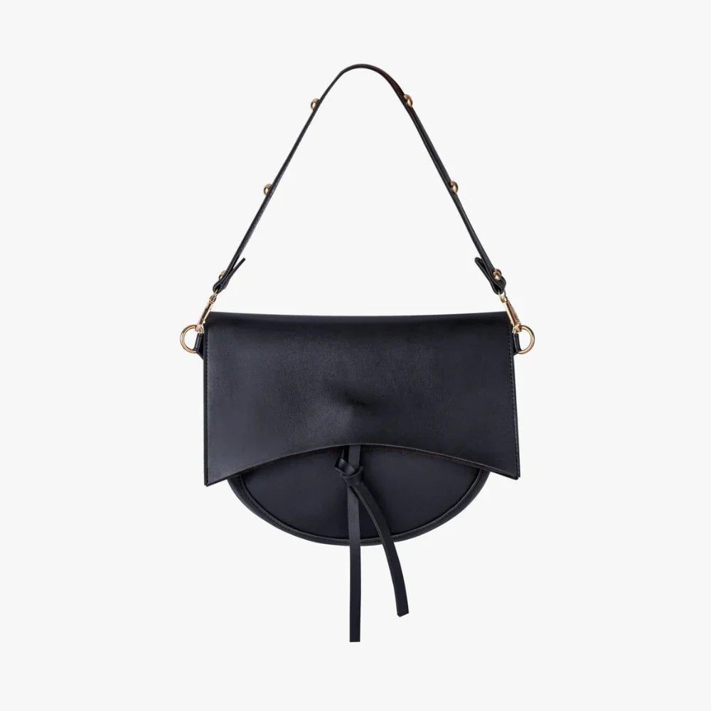Crossbody Bag Faux Leather with Two Straps, Tassel and Snap Closure